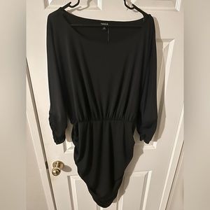Torrid - Mini Studio Knit Shirred Black Dress